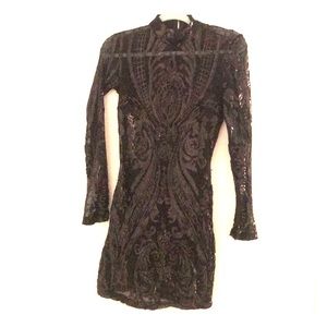 Sequins and Mesh Hot Miami Styles Dress Size M